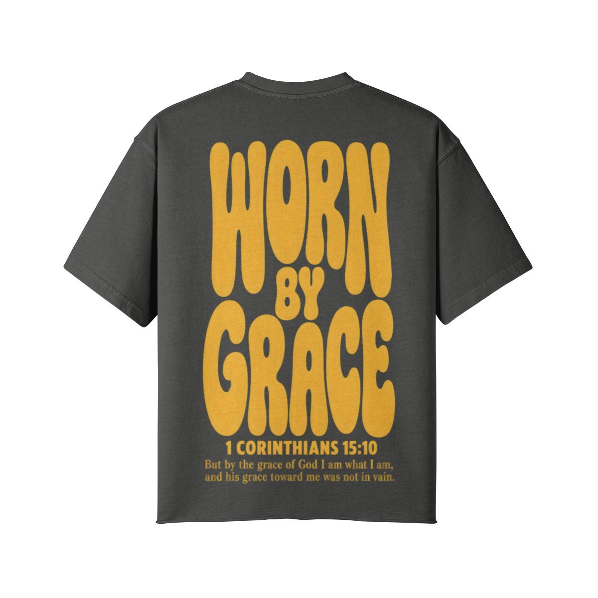 1 Corinthians 15:10 Verse Tee | Worn By Grace (Dark Gray)